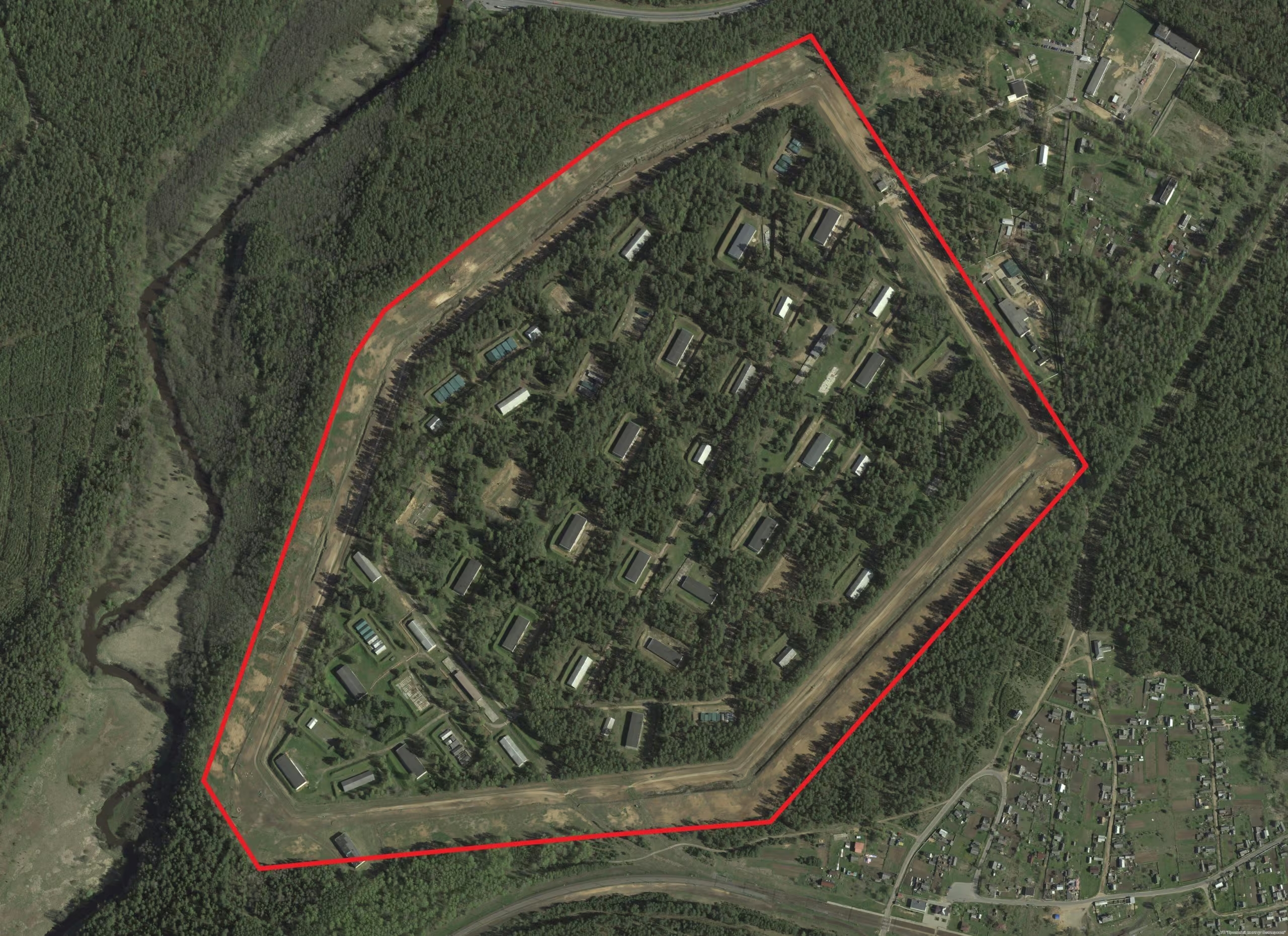 (3) Аэрофотоснимок (2022 год) 391-й артиллерийской базы боеприпасов (в/ч 29253), Бобр